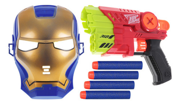 Pistola Nerf Lança Dardos Com Máscara Homem De Ferro 1