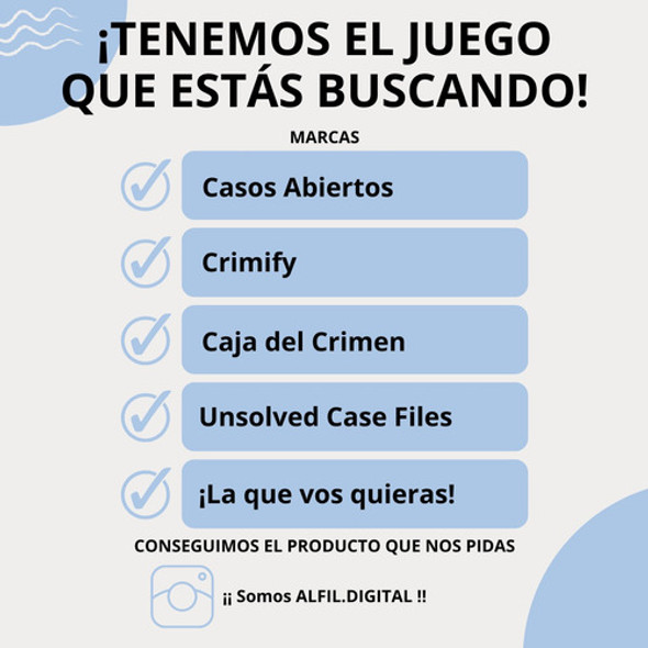 Crimen Sin Resolver | N°2 Casos Abiertos | Juego Digital Pdf 1