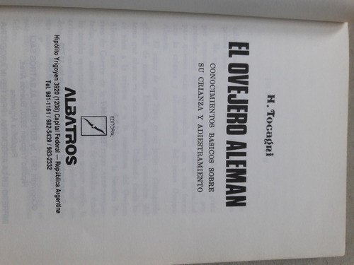 El Ovejero Alemán - H. Tocagni Editorial Albatros Argentina 1