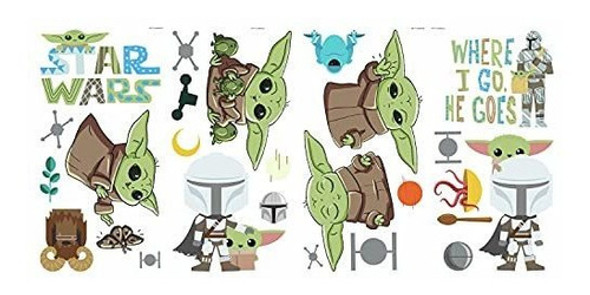 Adhesivos De Pared Baby Yoda Star Wars 24 Ilustraciones 1