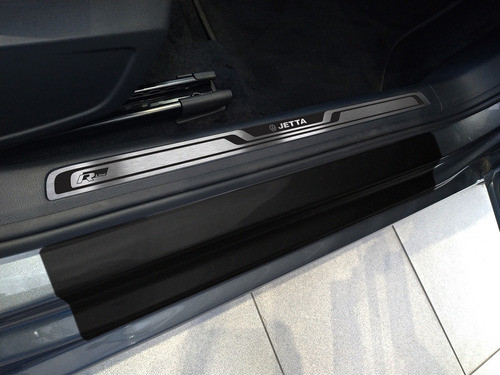 Soleiras E Pedaleiras Jetta R-line Inox Com Vinil + Brinde 1