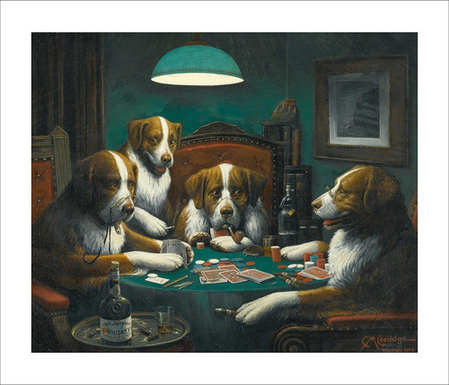 Lamina Fine Art Perros Jugando Al Poker C.coolidge 70x60 Cm 0