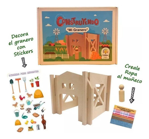Kit P/construir Granero Juego Didáctico Animales De Granja 0
