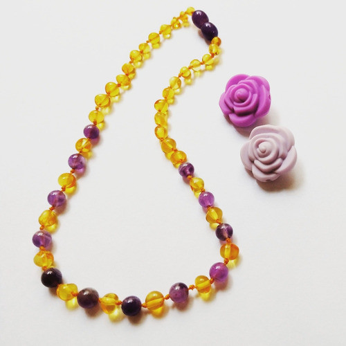 Collares De Ambar Y Amatista Para Bebes Collar Certificado 0