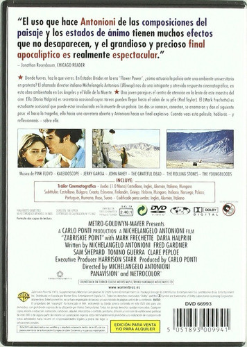 Dvd Zabriskie Point / De Michelangelo Antonioni 1