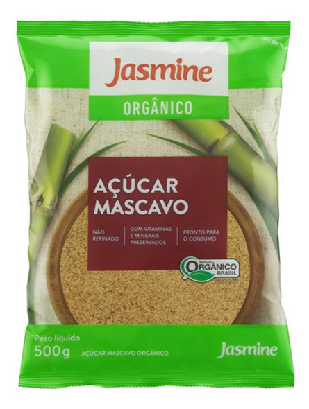 Kit C/ 2 Açúcar Mascavo Orgânico Jasmine Pacote 500g 0 Kit C/ 2 Açúcar Mascavo Orgânico Jasmine Pacote 500g 0