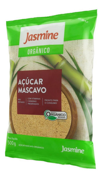 Kit C/ 2 Açúcar Mascavo Orgânico Jasmine Pacote 500g 1 Kit C/ 2 Açúcar Mascavo Orgânico Jasmine Pacote 500g 1