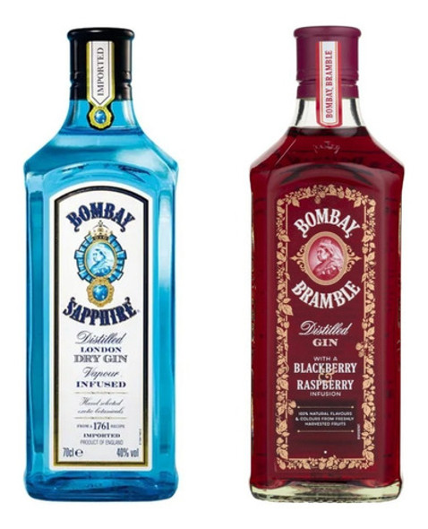 Combo Gin Bombay 750ml Sapphire London Dry + Bramble 0