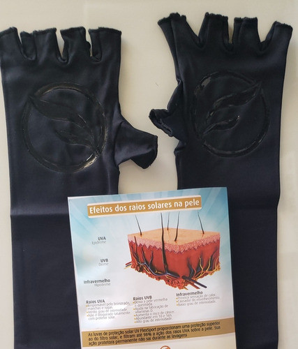 Luva Com Proteção Solar Fpu50 Extra Longa Tamanh Gg Cor Pret 1