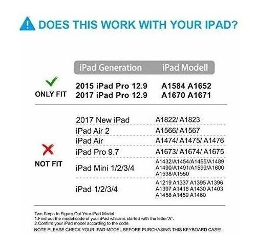 Funda C/teclado T Porta Lapiz iPad Pro 1ra 2da Gen Azul 1