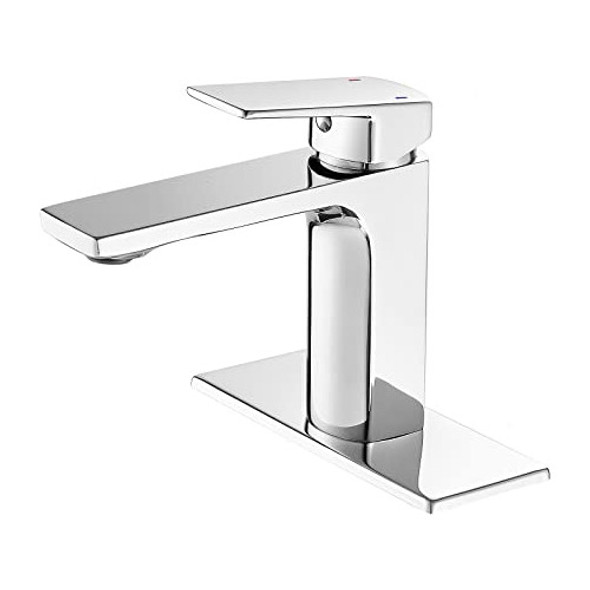 Grifo Cromado Baño Manija Única Un Orificio Grifo Lavabo Bañ 0