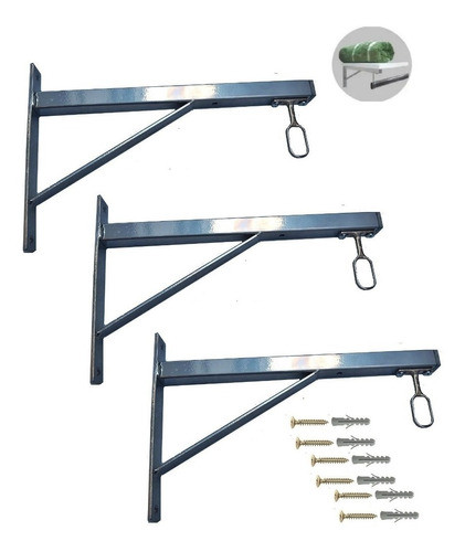 Perchero De Pared 2 Metros 3 Mensulas + Caño Oval 1