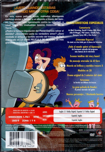 Futurama La Gran Película De Bender - Orig. Cerrado - Mcbmi 1