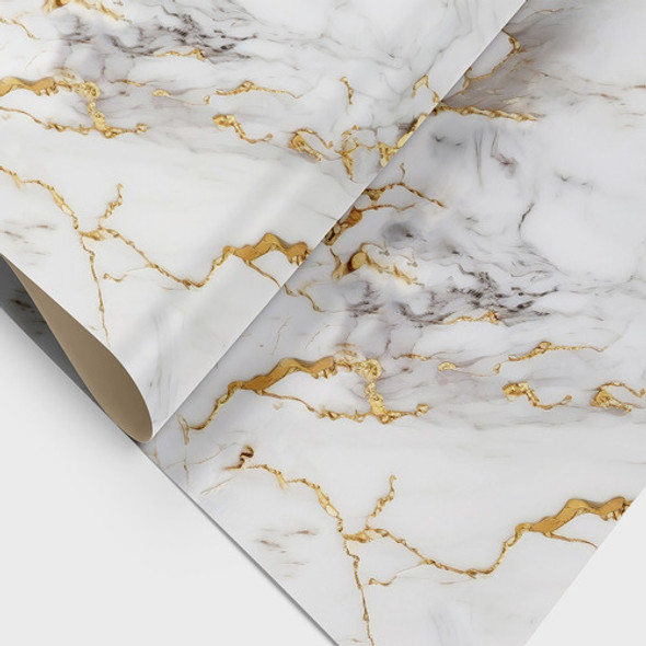 Papel De Parede Marmore Dourado E Cinza Autocolante Sala 0