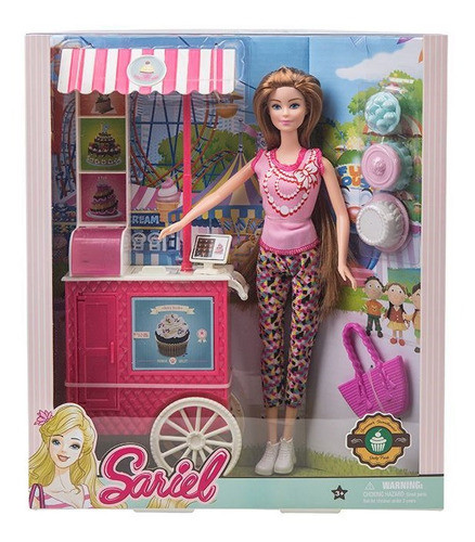 Muñeca Sariel Carrito De Postre. 0