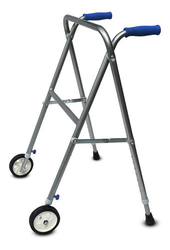Andador De Aluminio C/ruedas Regulable Plegable Tipo Tijera 0