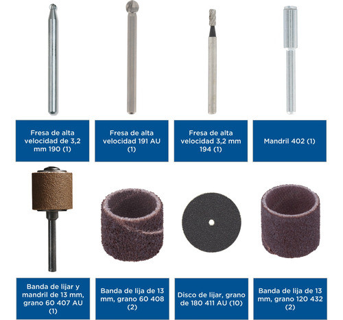 Kit De Accesorios Minitorno Dremel Para Madera - 20 Piezas 1