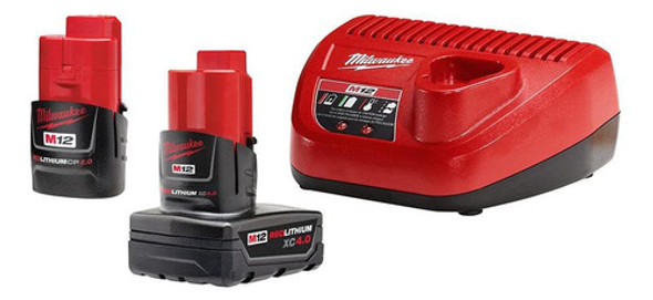 Kit Baterias Milwaukee M12 Xc4.0, Cp2.0 + Cargador 0