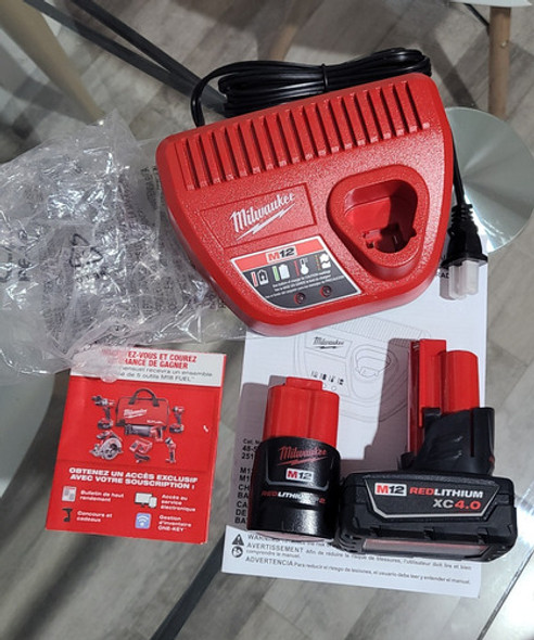Kit Baterias Milwaukee M12 Xc4.0, Cp2.0 + Cargador 1