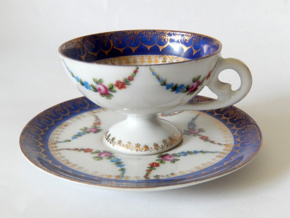 Pocillo Y Plato Porcelana Viejo Viena 0