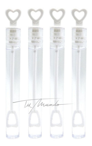 Burbujero Corazón Blanco Pack 30 U Ideal Bodas Sorpresitas 0