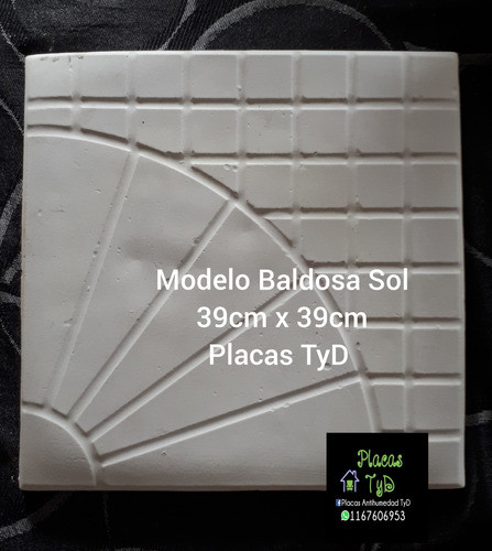 Molde Para Placas Antihumedad Baldosa Sol De 39cm X 39cm 1