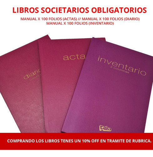 Libros Societarios Obligatorios Para Rubricar Srl -3 Libros- 1