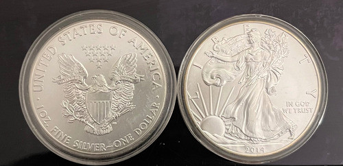 Moneda De Plata American Eagle 999 1 Onza Año 2014 1