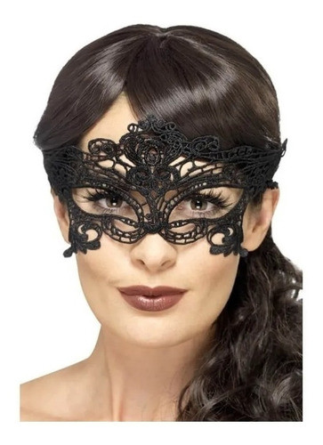Antifaz De Encaje Negro Mariposa Nocturna 0