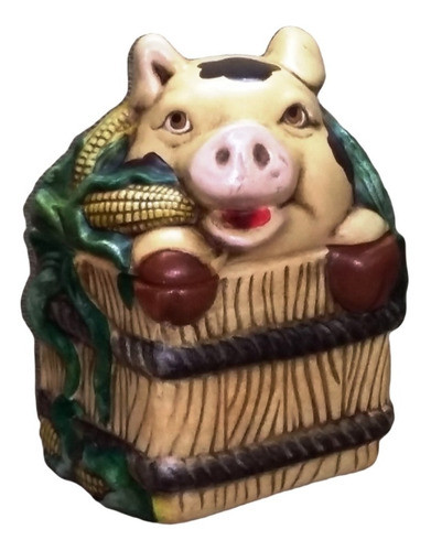 Tarro De Cocina Chanchito Sobre Maiz De  Cerámica 0