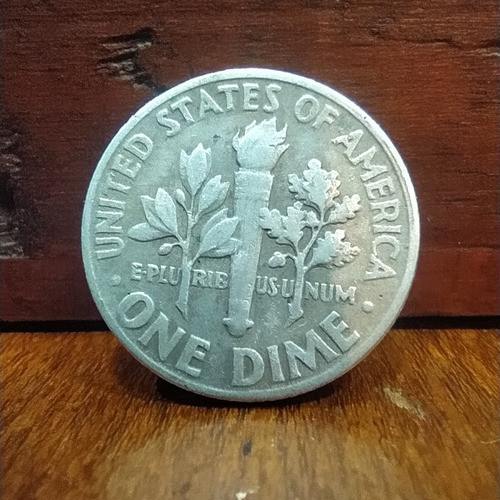 Antigua Moneda De Plata One Dime Usa 1947 Km# 195 0