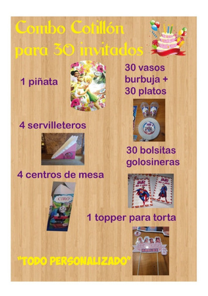 Cotillón Cumpleaños Personalizado X 30 Bely Y Beto 1