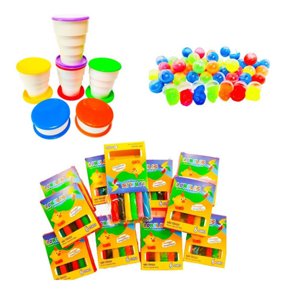 40 Massinha Modelar+ 20 Copo Retratil  +40 Geleca Slime 0
