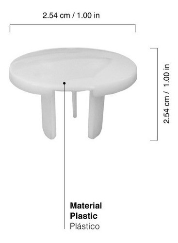 Tapa Enchufes Protectores Toma Corrientes Tres Patas X 12u 1