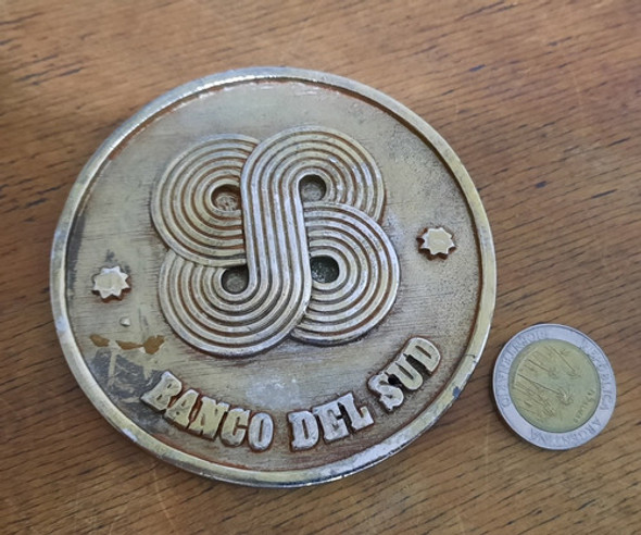 Medallon De Bronce Aniversario Banco Del Sud No Moneda 0 Medallon De Bronce Aniversario Banco Del Sud No Moneda 0