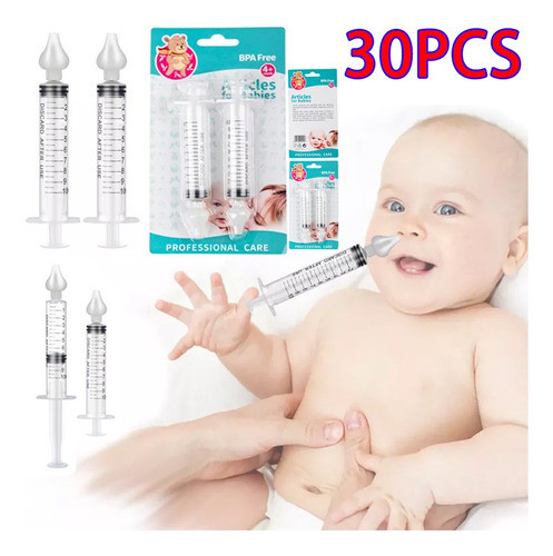 30pcs Limpador De Nariz De Bebê Rinite Nasal Lavadora Tubo D 0