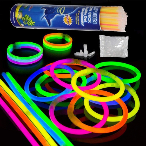 Pulseras Fluor X 200 Luminosas Cotillon Colores Flúo Neon 0