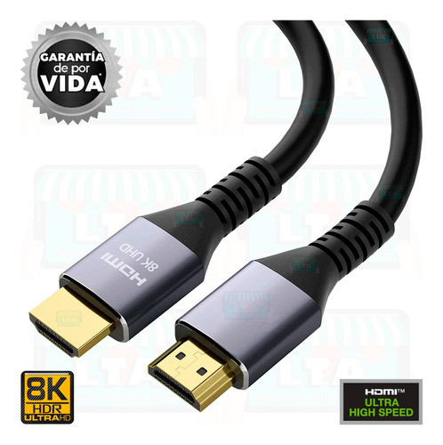 Cable Hdmi 2.1 Gdx3 8k 4k Hdr Earc 3 Metros Garantía X Vida 1