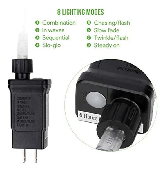 Le Cuerda De Luces Led Con Temporizador, 8 Modos, Bajo Volta 1