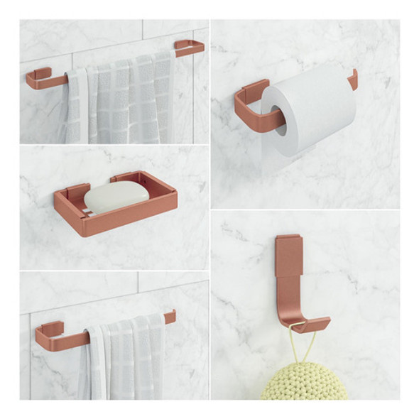 Kit De Acessórios Para Banheiro 5 Peças Stander Rose 0
