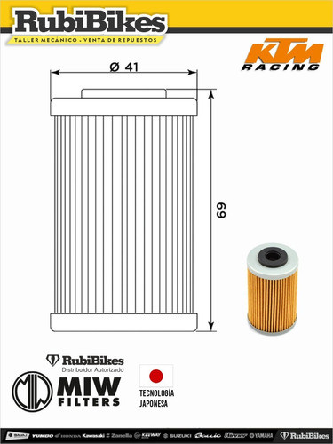 Filtro De Aceite Miw Para Ktm Kt8007. 1