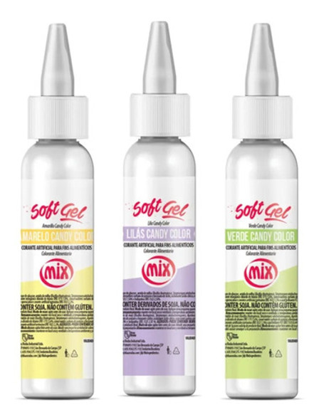 Corante Soft Gel Alimentício Candy Colors Mix 3 Cores 25g 0 Corante Soft Gel Alimentício Candy Colors Mix 3 Cores 25g 0