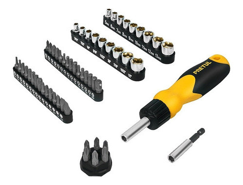 Destornillador Tipo Matraca Con 35 Puntas Y 18 Dados Auto-61 0