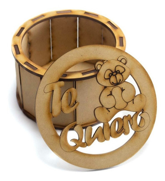 Cajas Redondas Frase Te Quiero Fibrofacil, X10 Unidades! 1