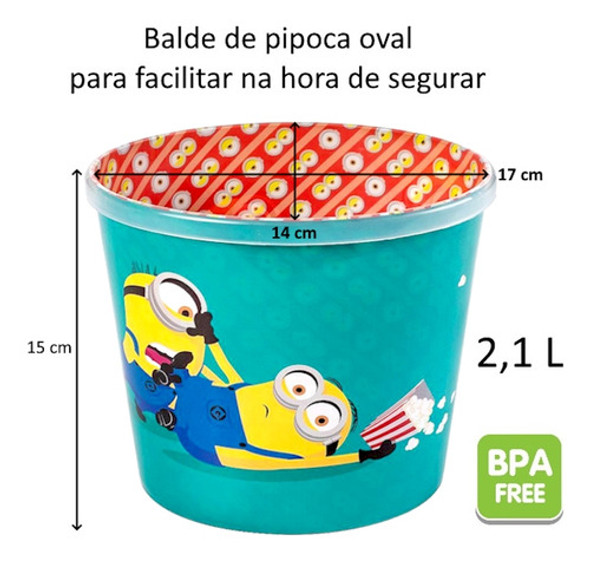 Pote De Pipoca Meu Malvado Favorito Minions 2.1 Litros 1