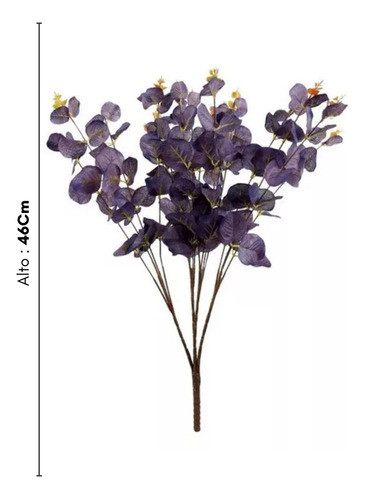Planta Artificial Ramo Vara De Eucalipto 46 Cm Decoración 1