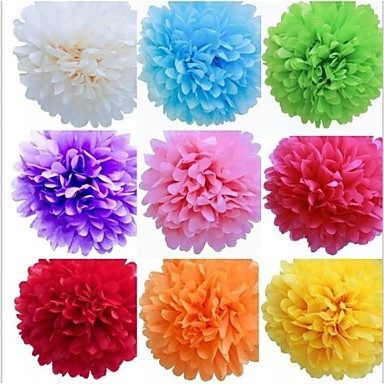 Pompones En Papel De Seda  De 25 Cm- Sin Desplegar 1