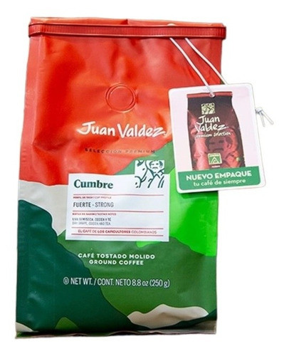 Café Juan Valdez Cumbre Fuerte Tostado Y Molido De 250grs 0