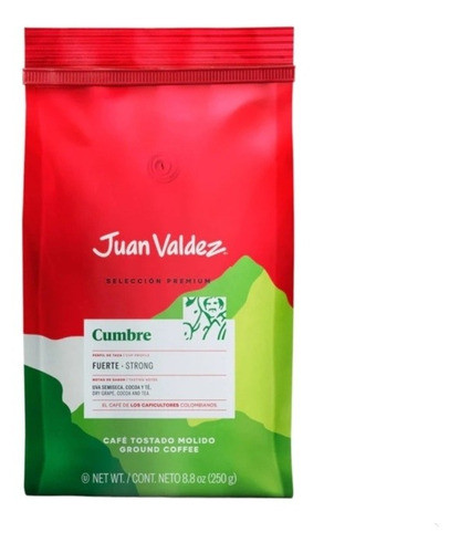 Café Juan Valdez Cumbre Fuerte Tostado Y Molido De 250grs 1
