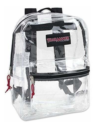 Mochila Transparente Con Correas Reforzadas Y Bolsillo 0